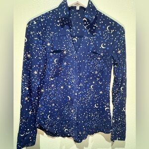 Express Navy Starry Night Portofino Shirt